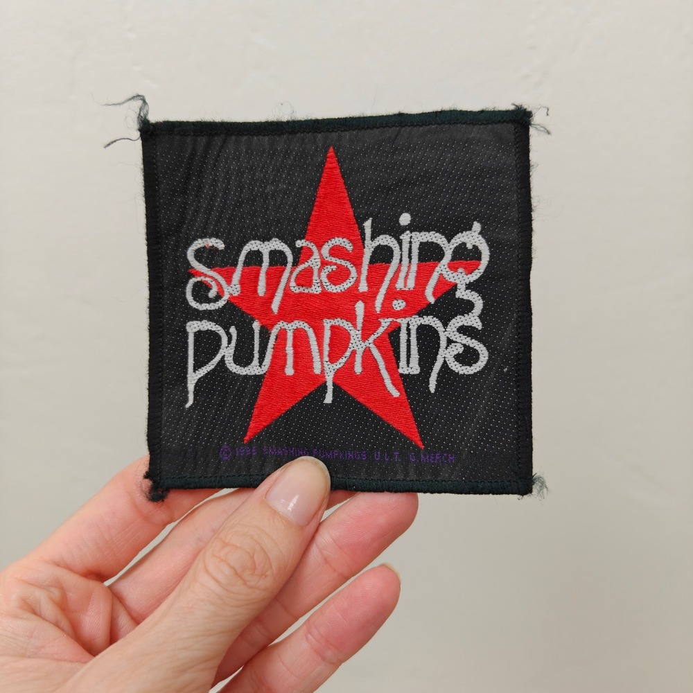 Vintage 1990s Smashing Pumpkins Unisex Patch OS Black Red Star Woven 90s Grunge